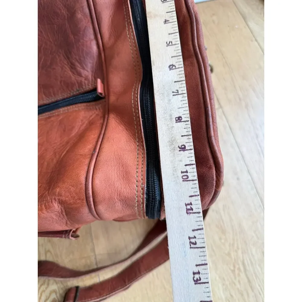 Komal’s Passion Leather Large Weekender Duffel Bag Brown Carry-On Travel Bag